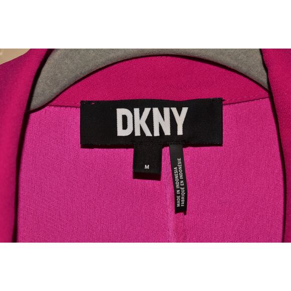 DONNA KARAN DKNY $159 Fuchsia Notch Lapel One-Button Blazer Patch Pockets M - Picture 5 of 5